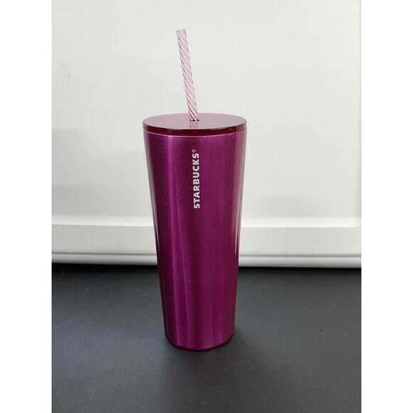 Starbucks Other - Starbucks Christmas Holiday Pink Puffy SS Tumbler New 24oz